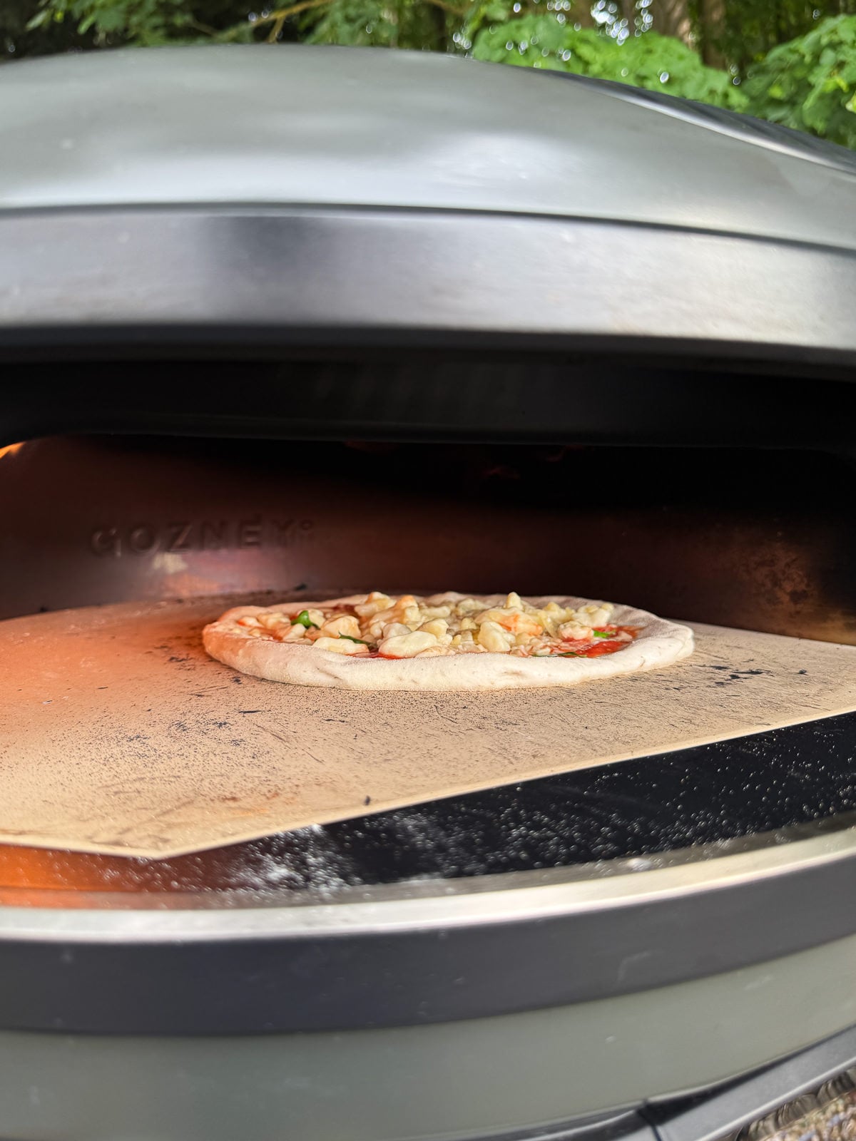 cooking pizza in gozney oven