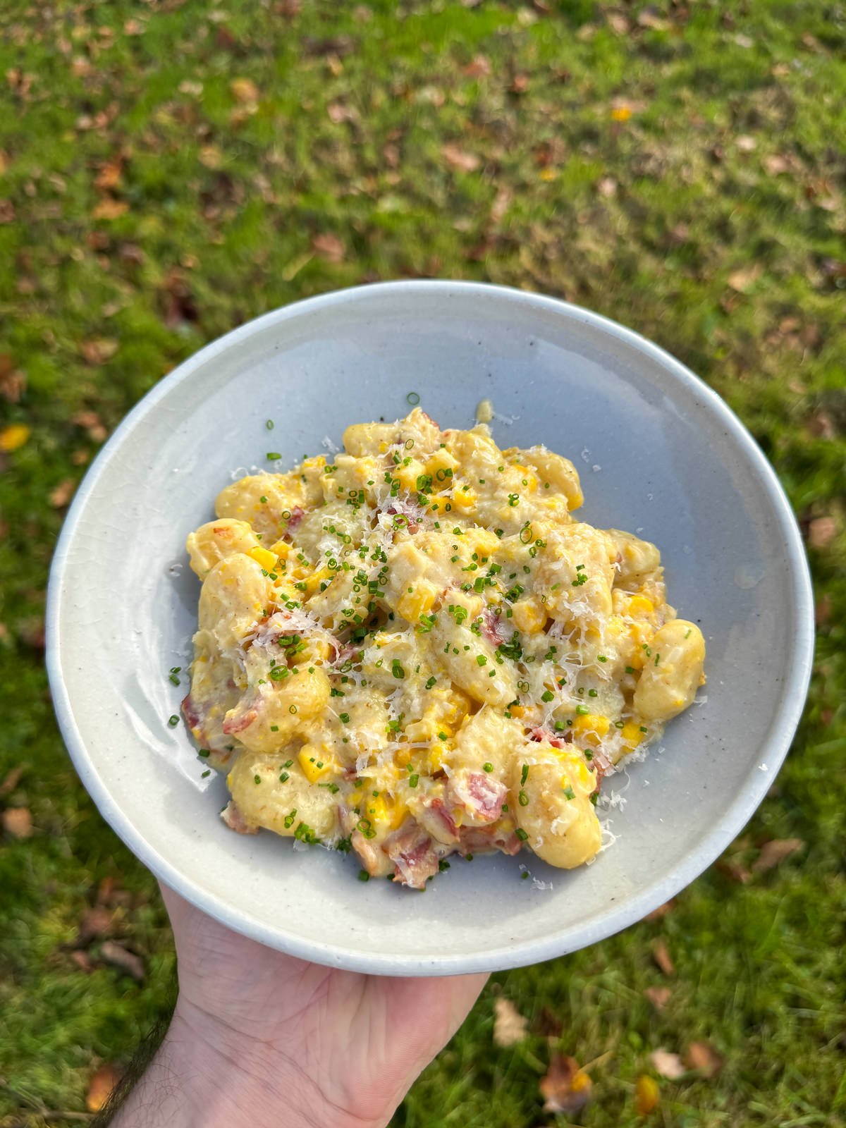 leftover creamed corn & bacon gnocchi