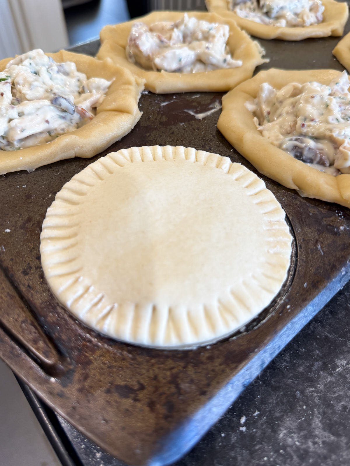 crimped chicken pie