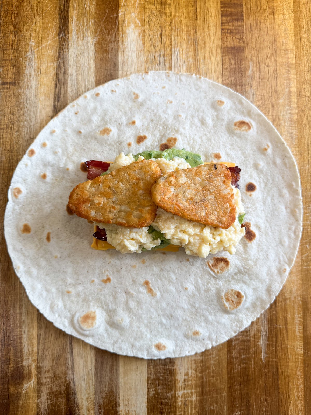 hash brown scrambled egg burrito filling