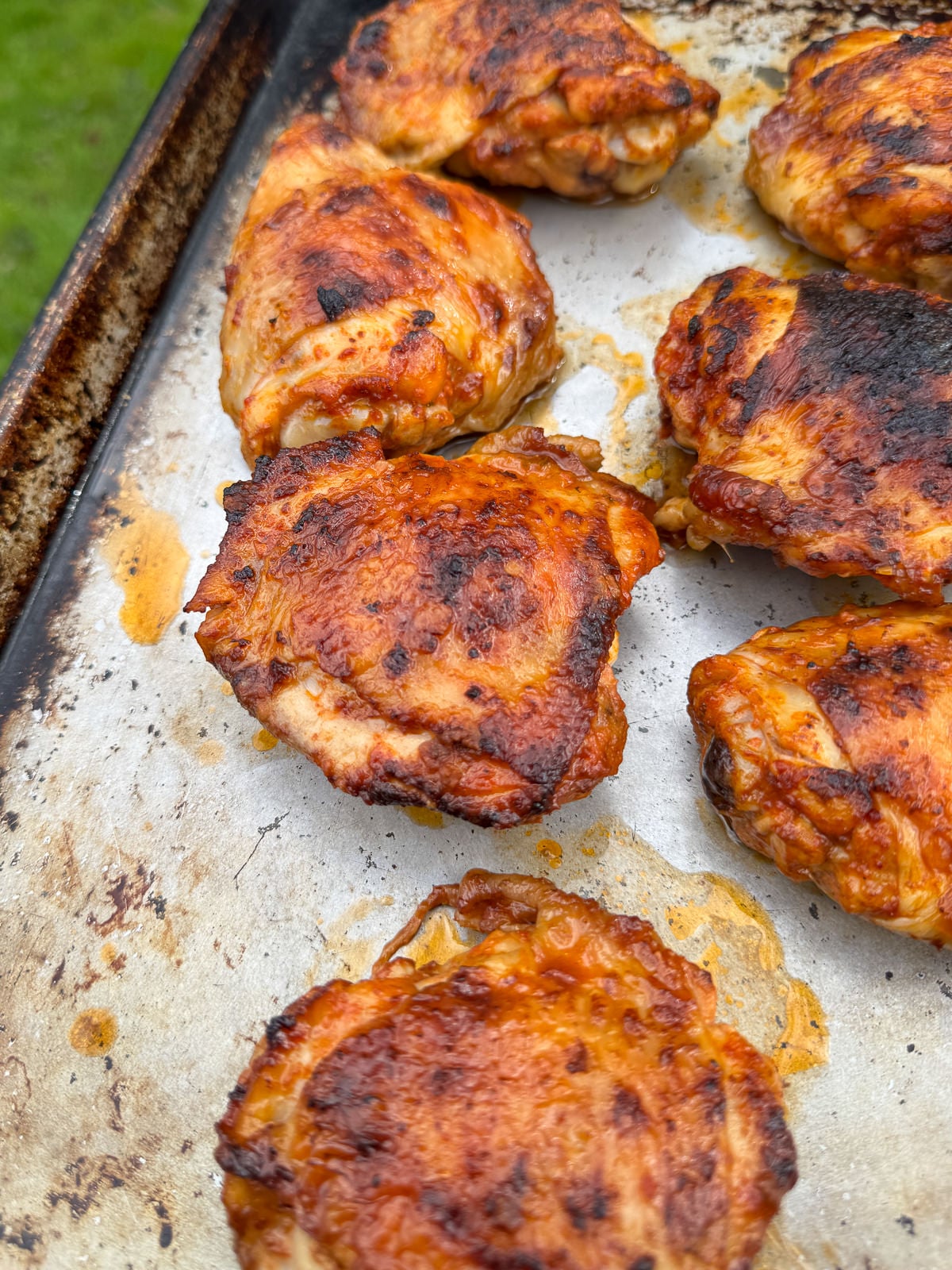 crispy skin roasted chicken thighs with tex mex flavours
