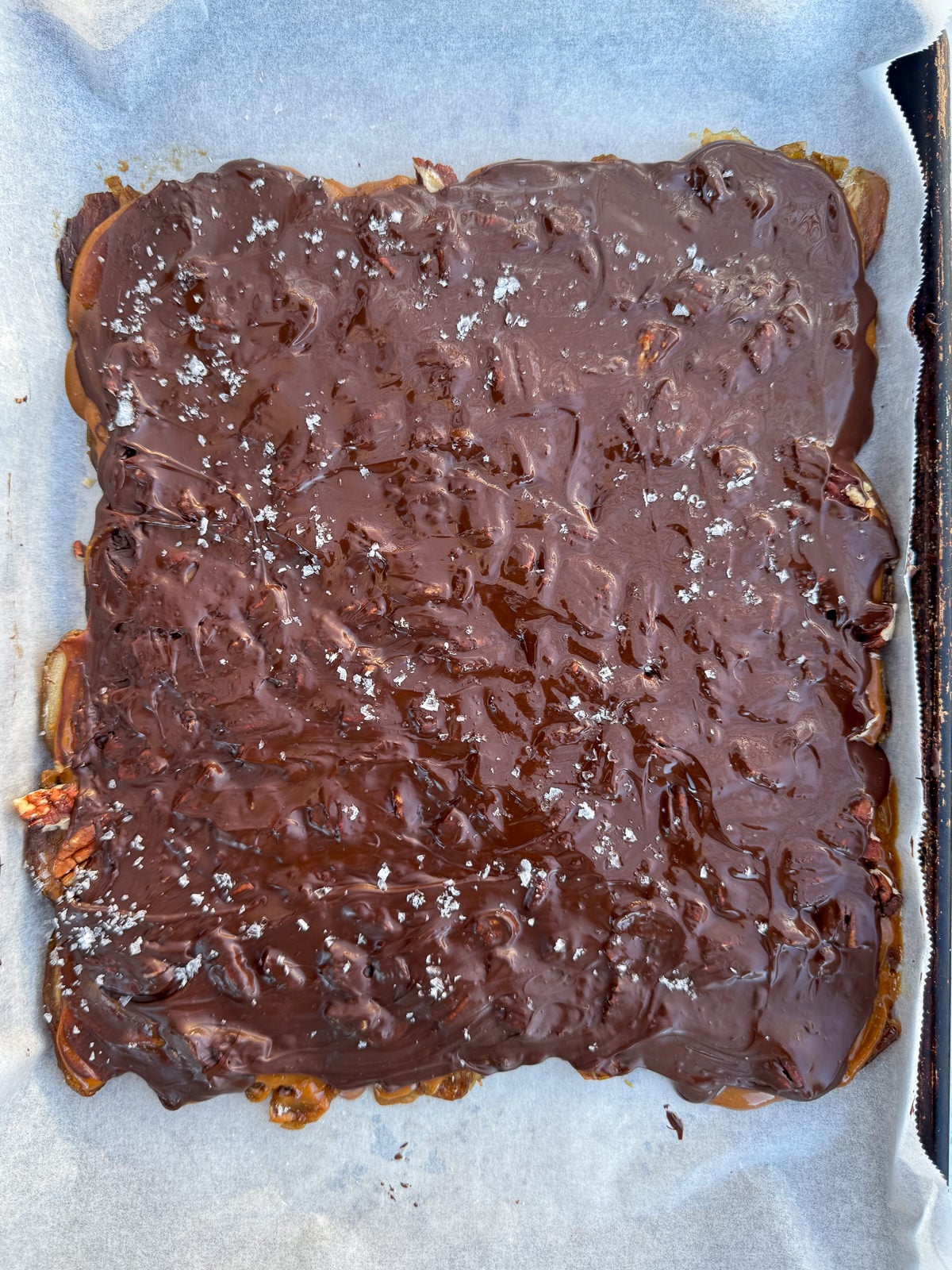 dark chocolate sea salt topped dates