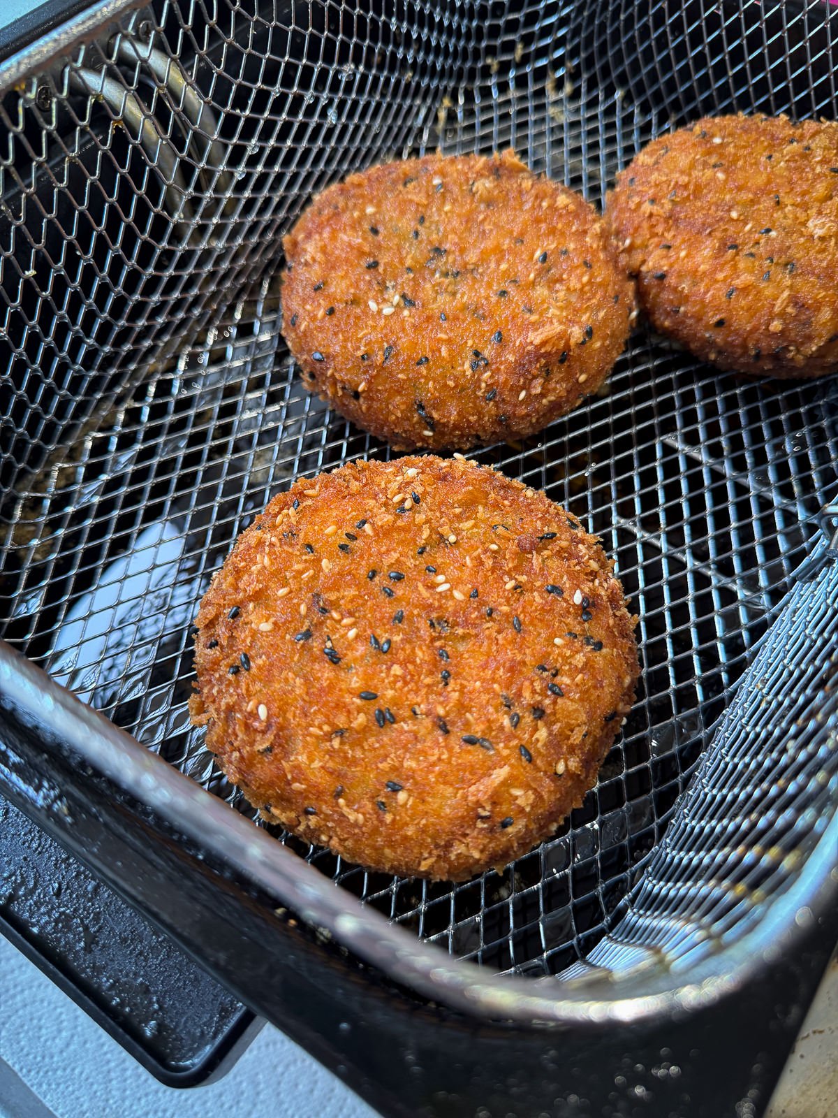 deep fried gochujang cod fish cakes