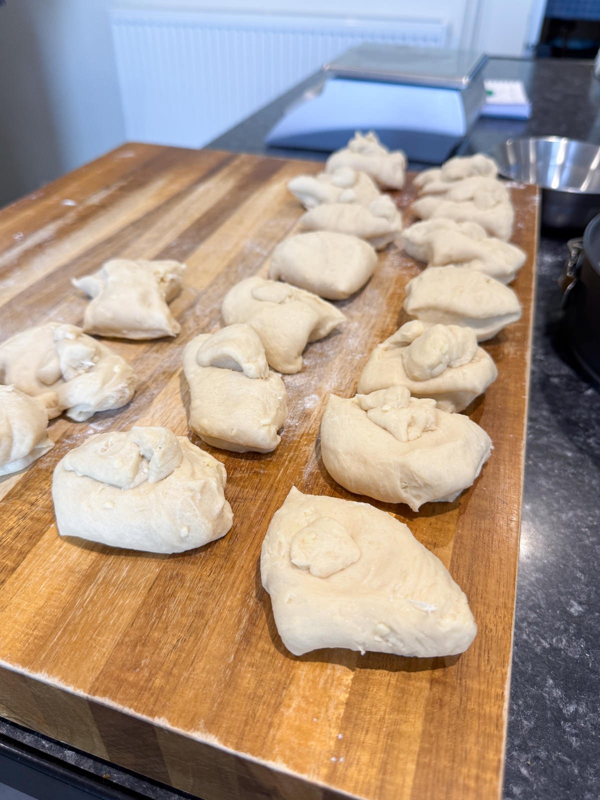 divided dough for shaping