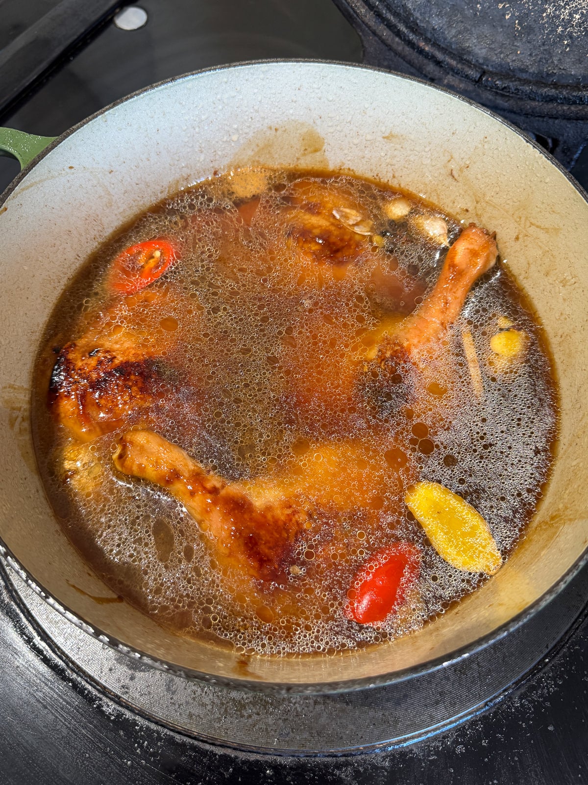 duck legs ready to braise in oven