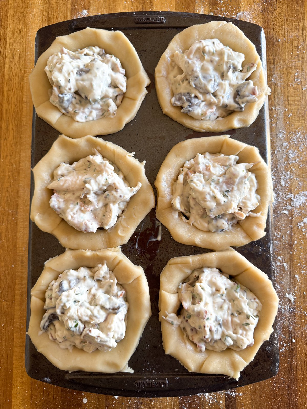 filled individual pies