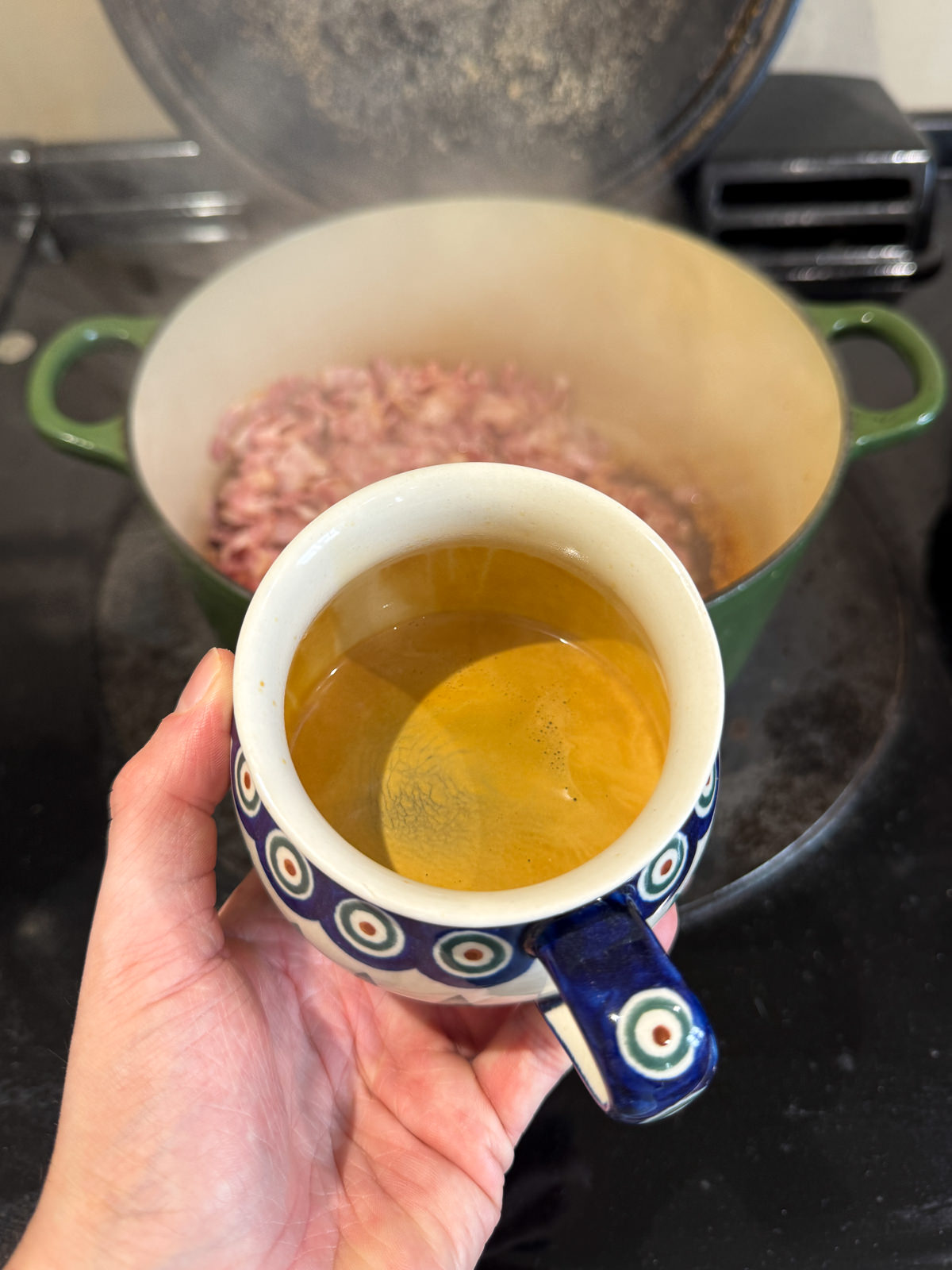 cup of espresso for bacon jam