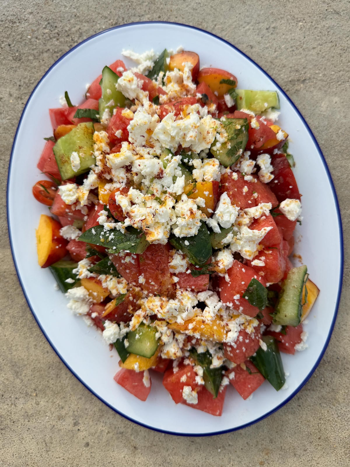 frozen peach salad topping