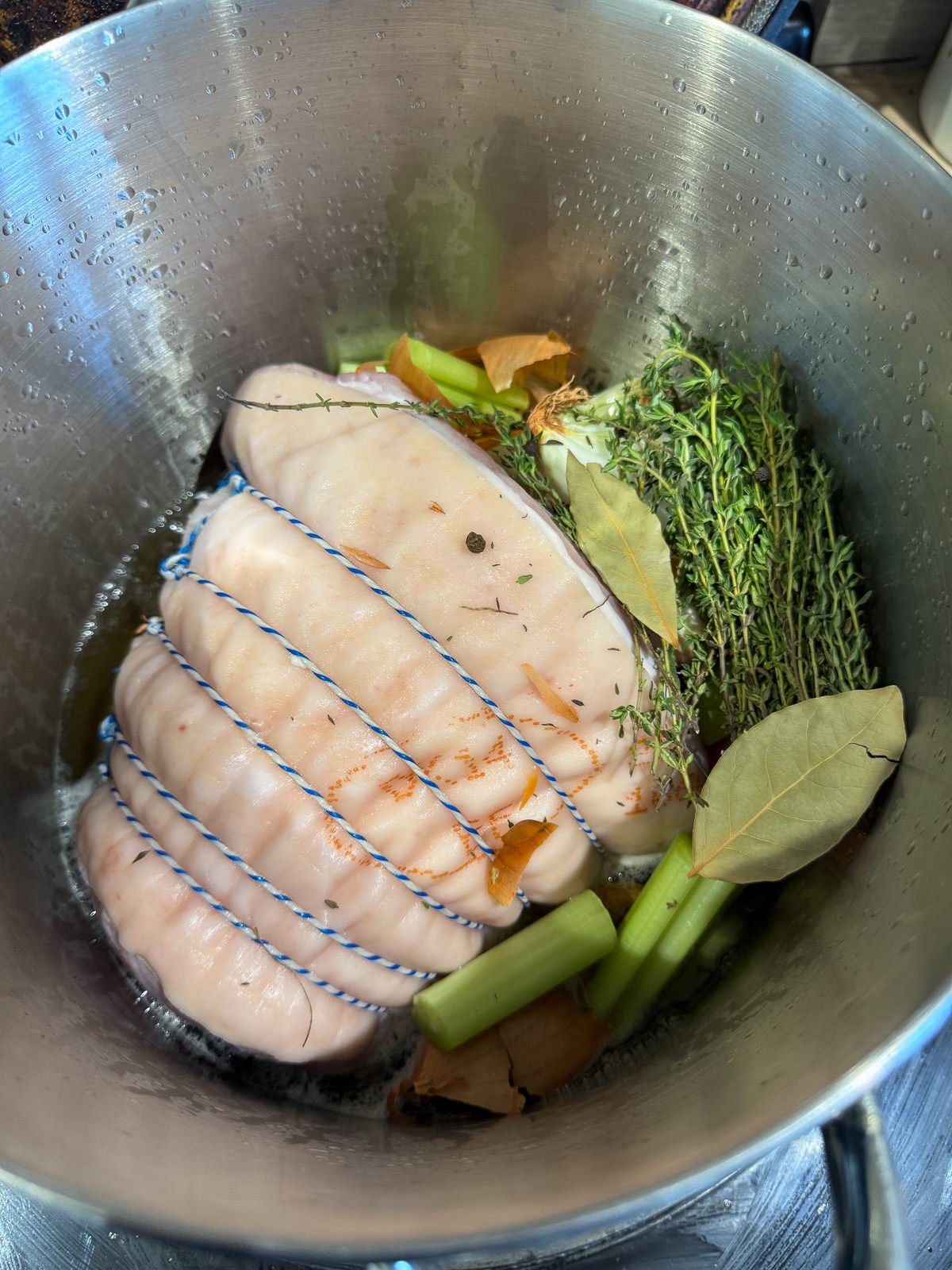 gammon joint in cider for poaching