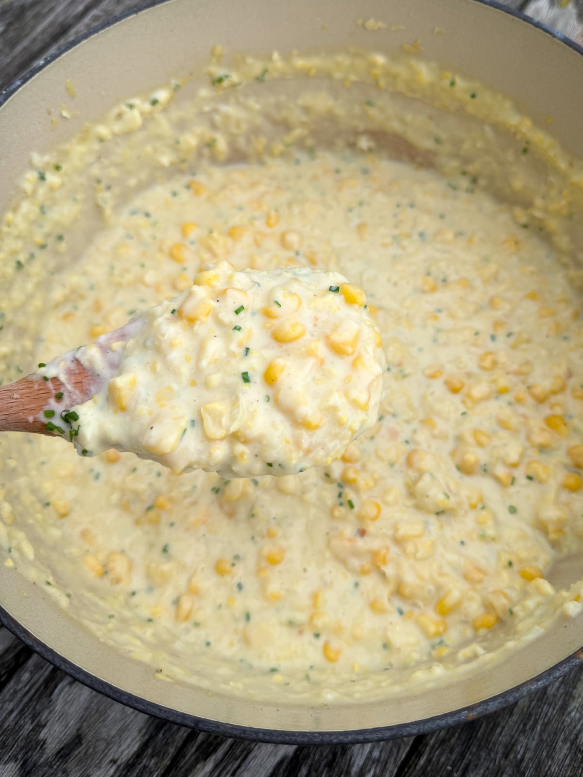 spoonful of creamed corn