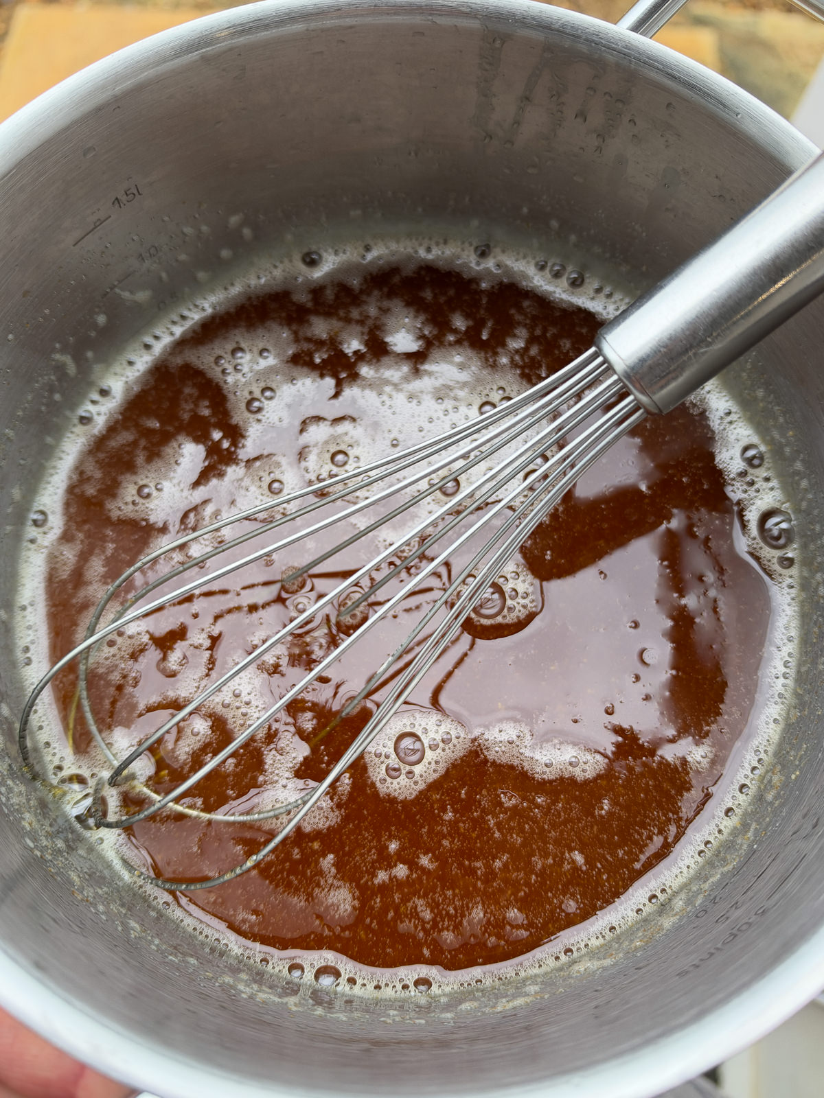 golden syrup butter mix in pan