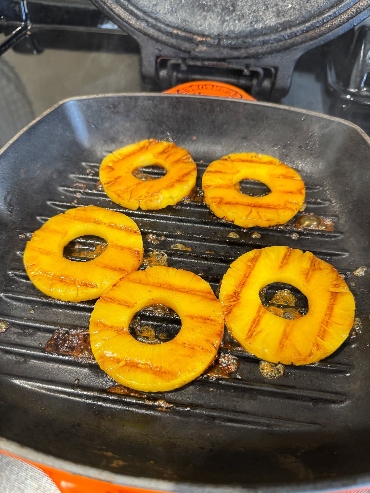 grilled pineapple glazed with honey