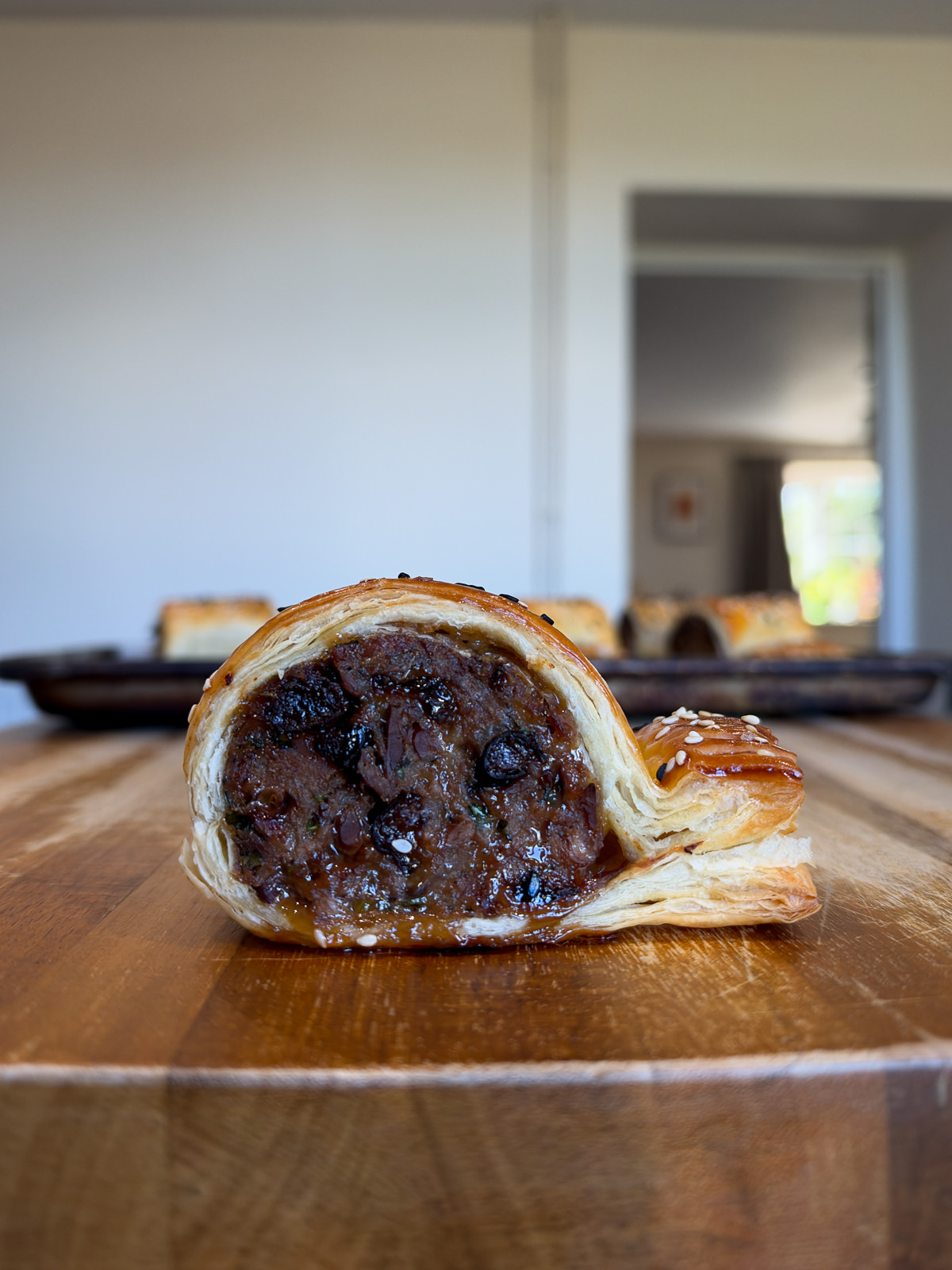 baked duck sausage roll