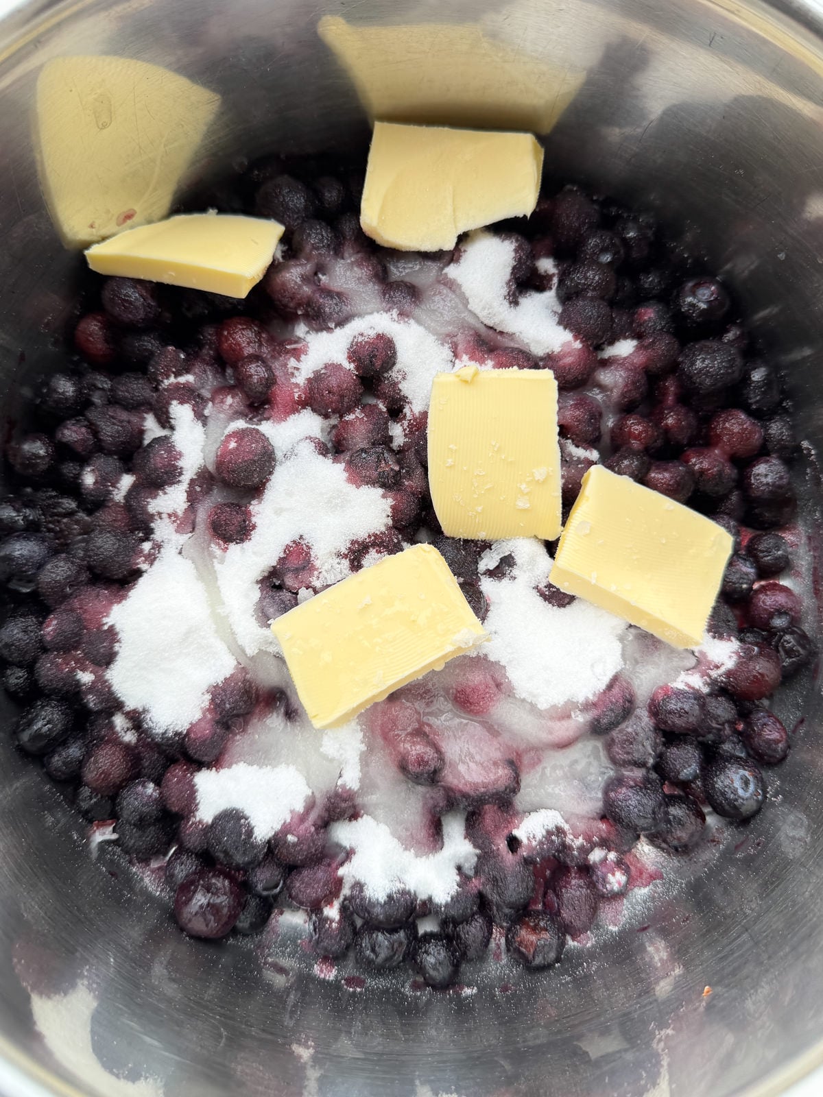 ingredients for frozen blueberry pie filling