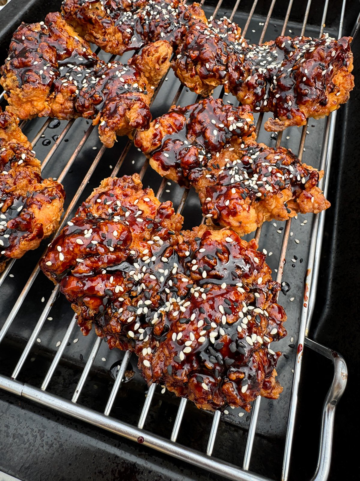 Korean bbq glazed fried chicken