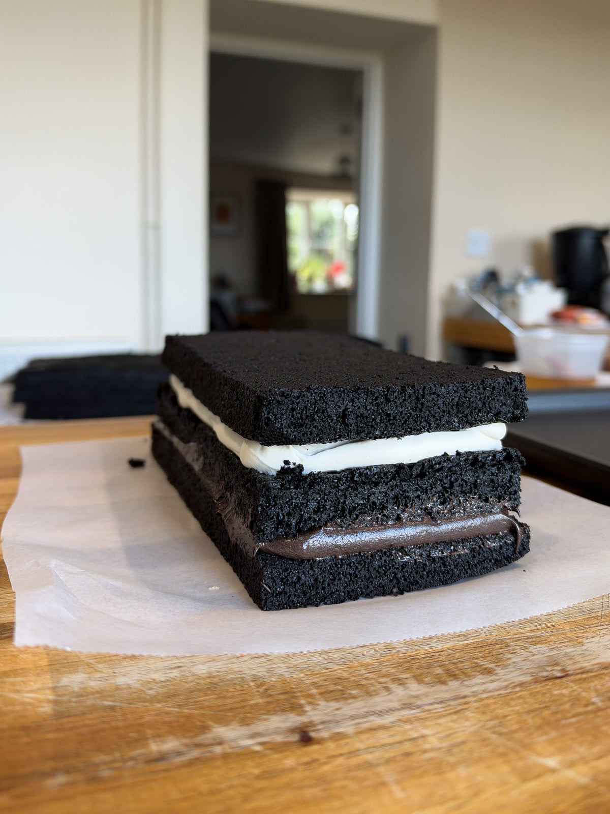 layered chocolate sheet cake