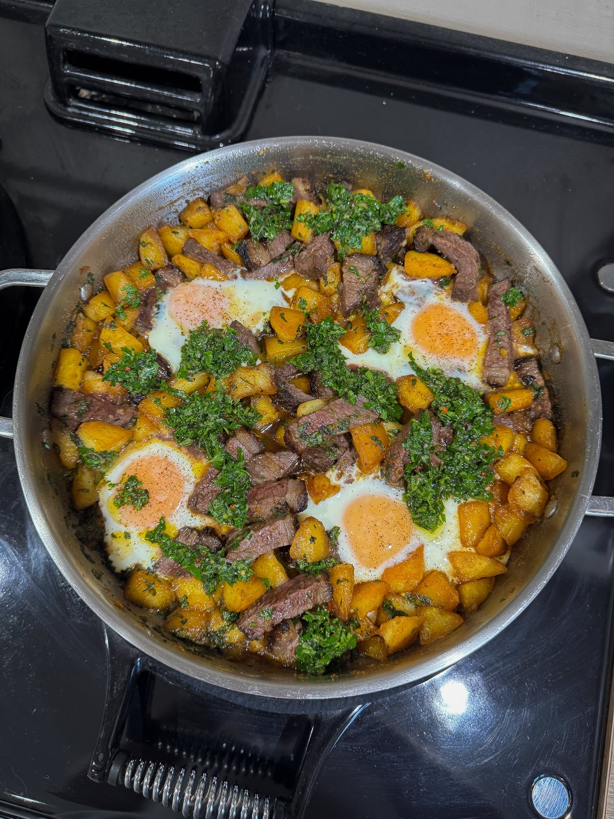 chimichurri chopped beef hash