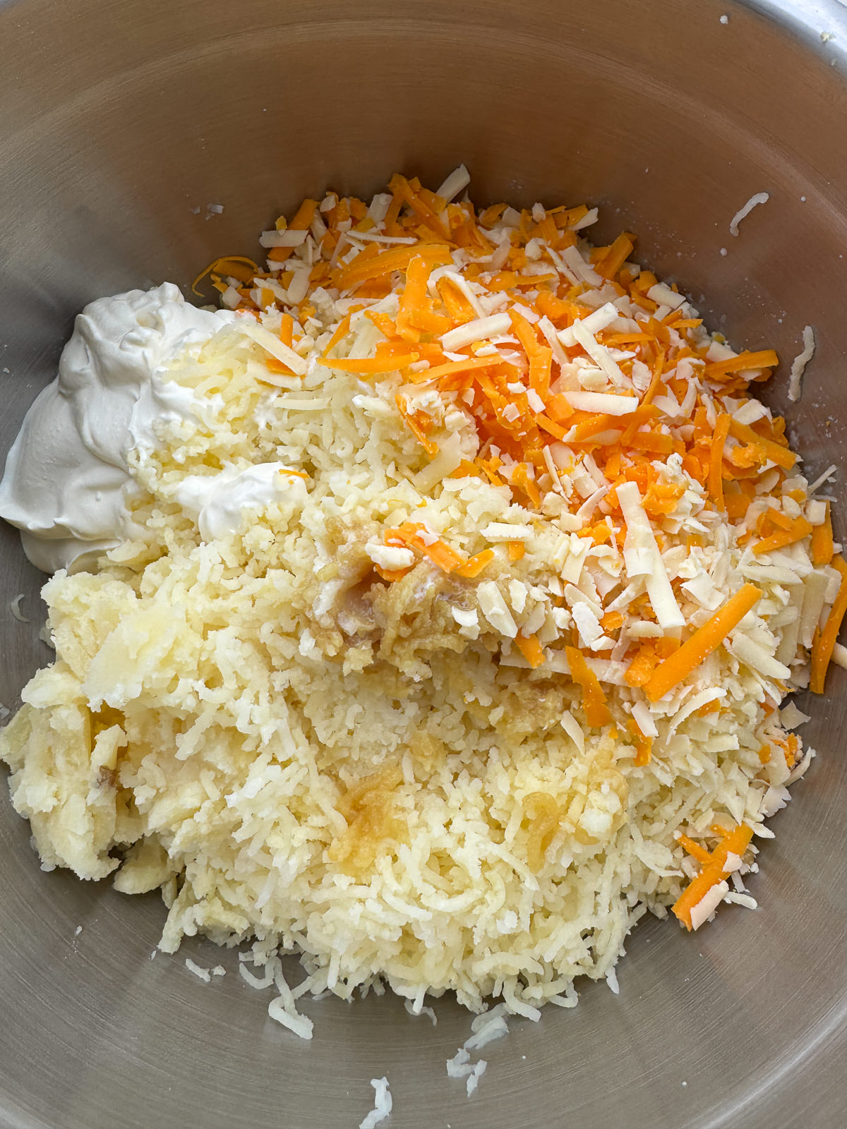 mashed potato with sour cream & cheese