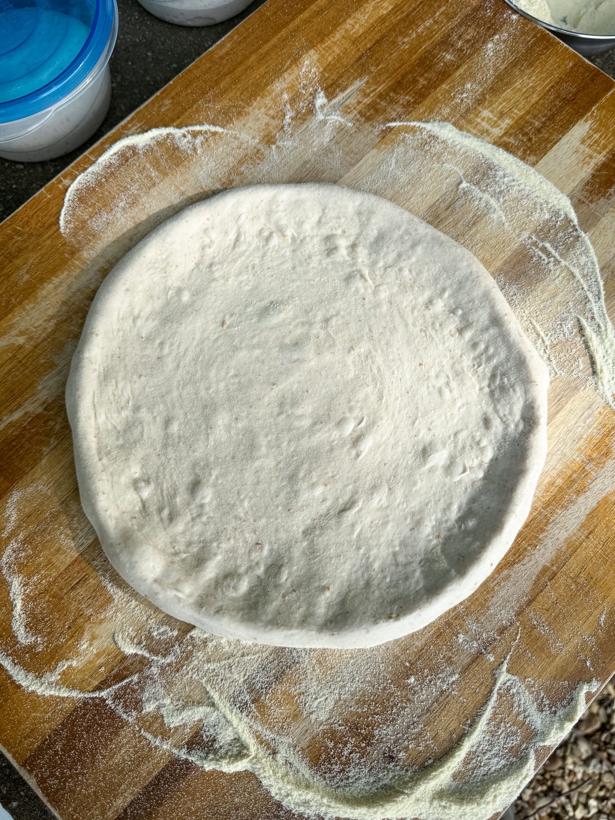opened pizza dough