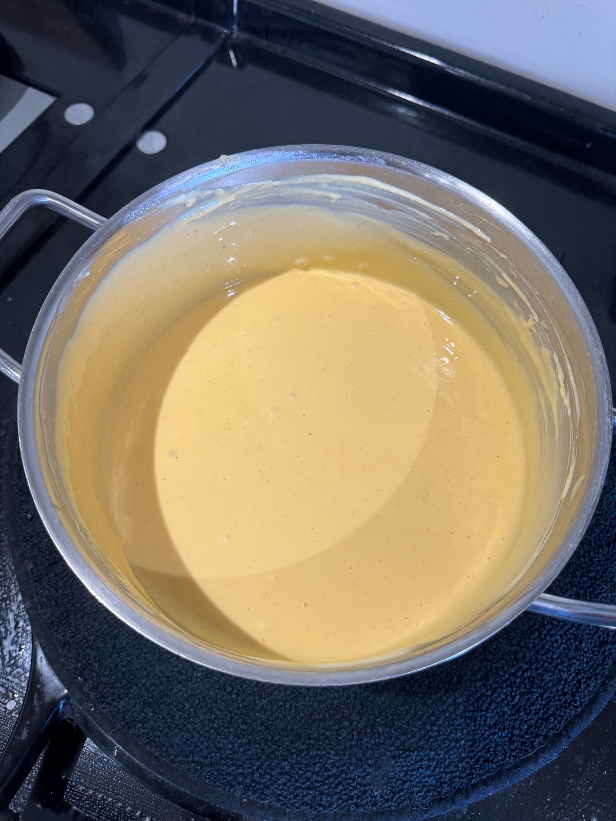 pan of homemade cheese sauce