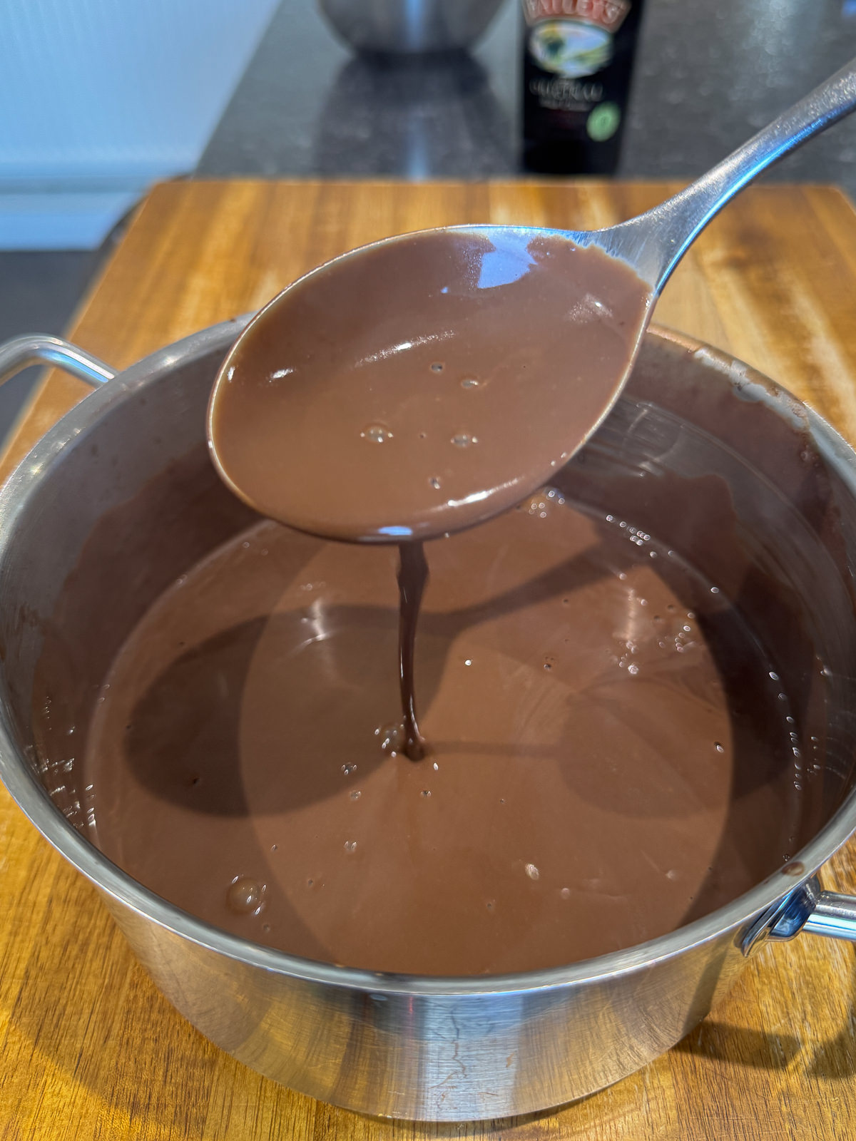 pan of homemade French hot chocolate