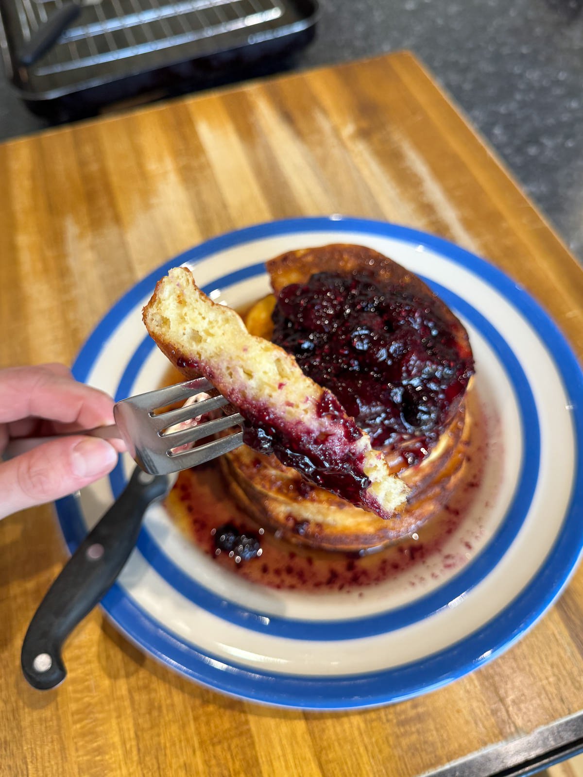 cottage cheese pancake inside crumb