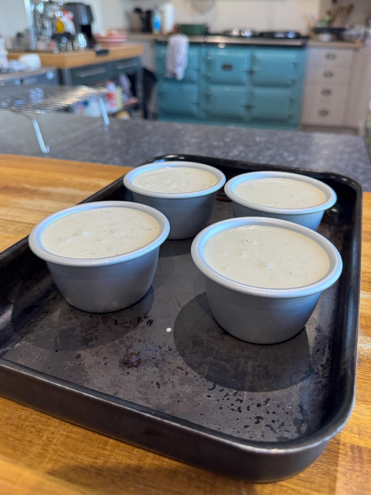 Baileys panna cottas in moulds
