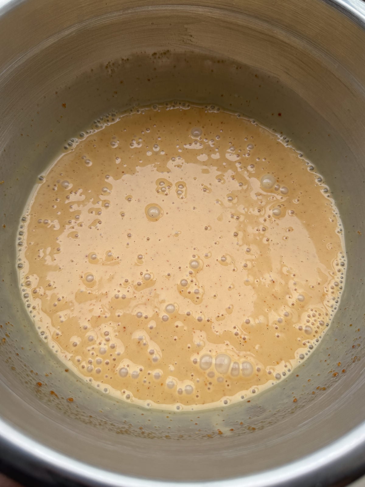 white chocolate melted with peanut butter cream