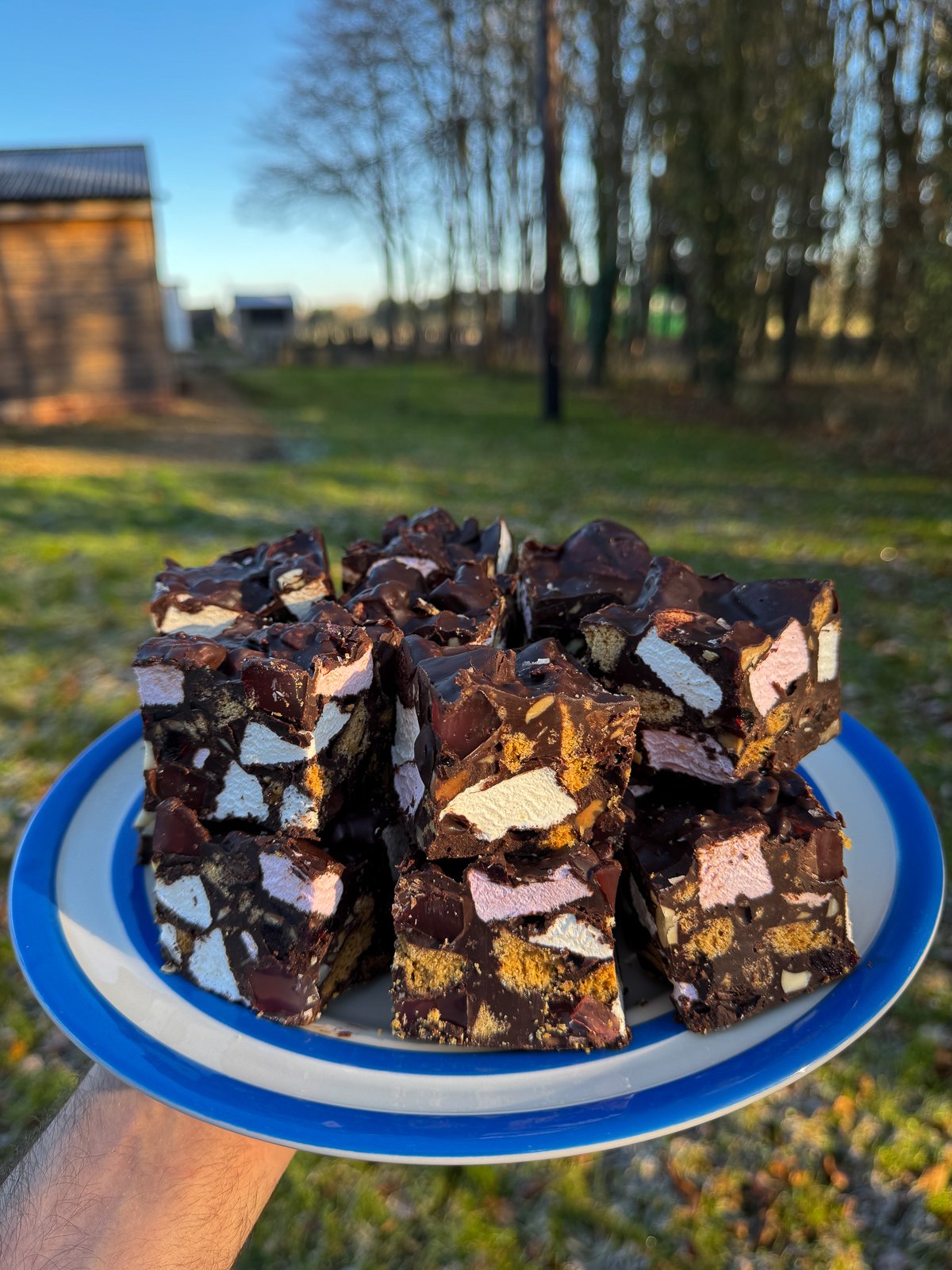 plate of bitesize rocky road pieces