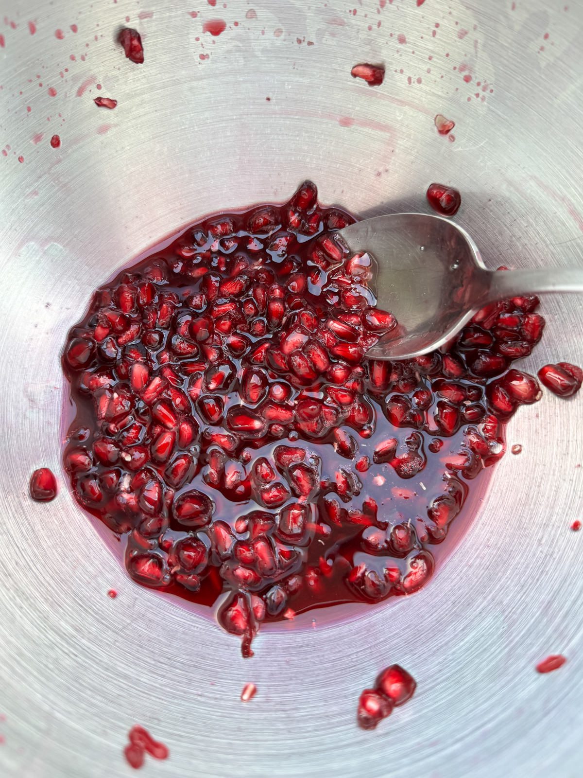 pomegranate seeds in honey