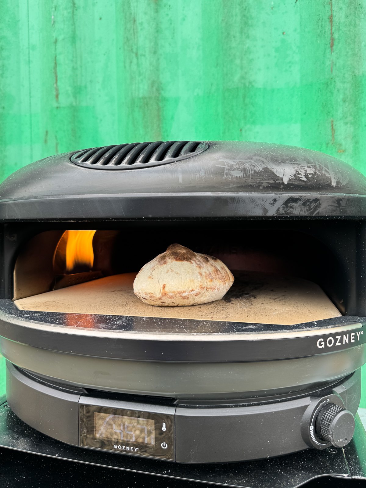 cooking naan in pizza oven