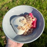 scooped vanilla panna cotta