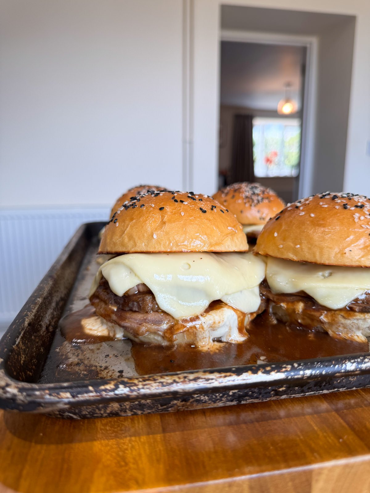 roast beef sandwiches with gravy & cheese