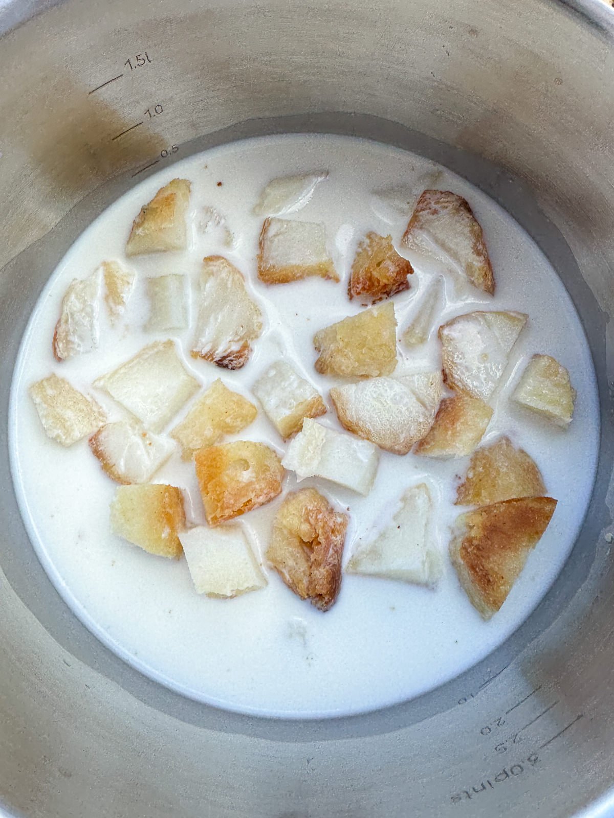roast potato chunks in milk