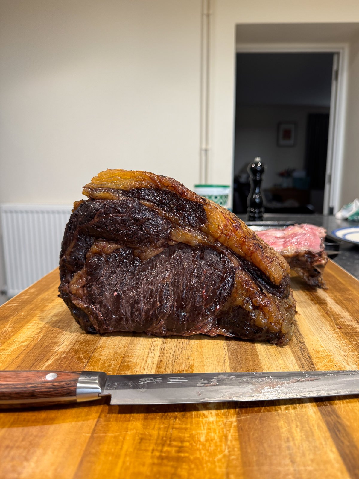roasted prime rib with bones removed