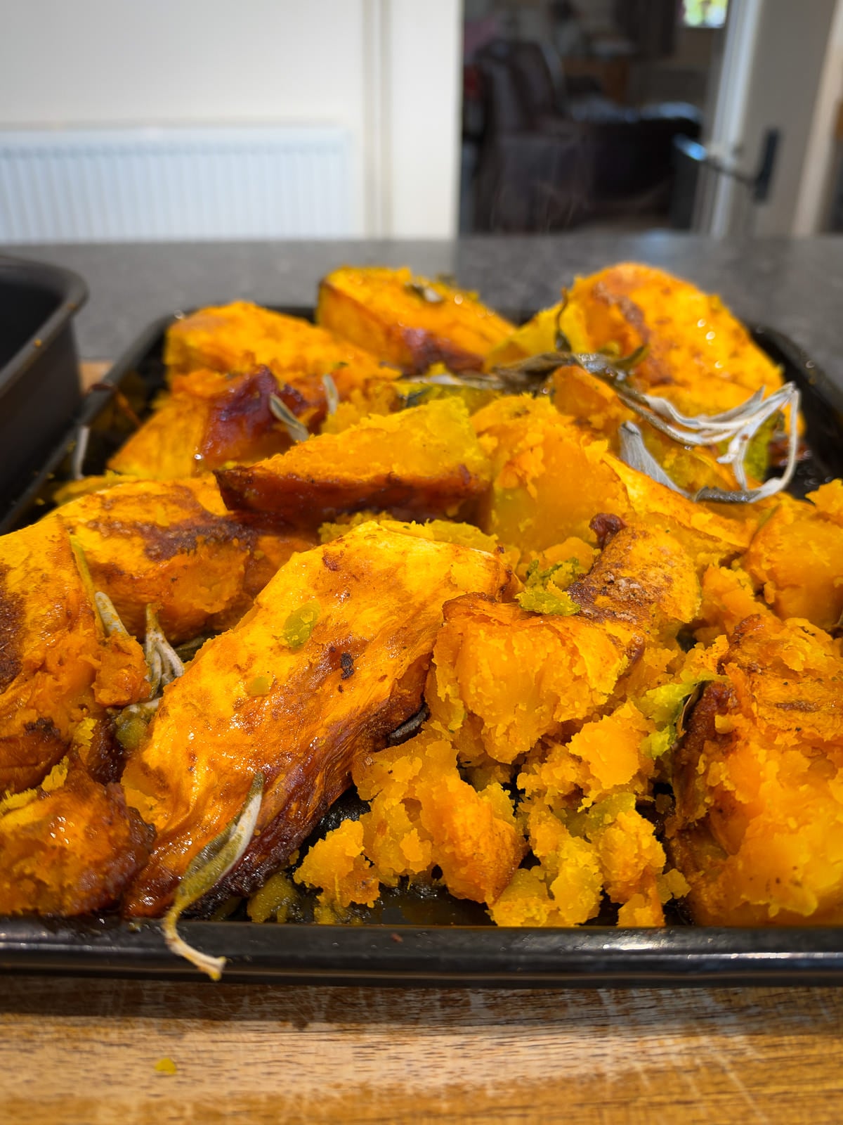 maple roasted pumpkin flesh for soup
