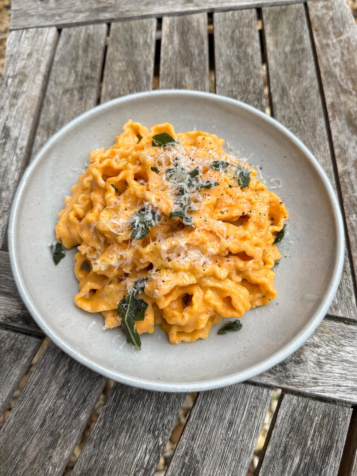 creamy roasted pumpkin pasta