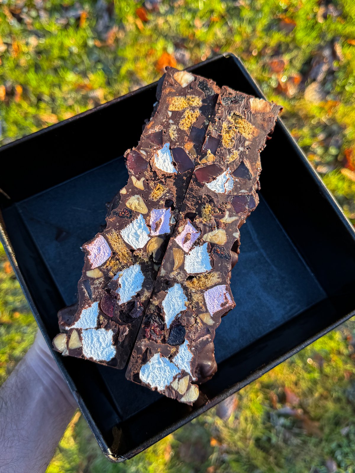 Christmas rocky road cross section