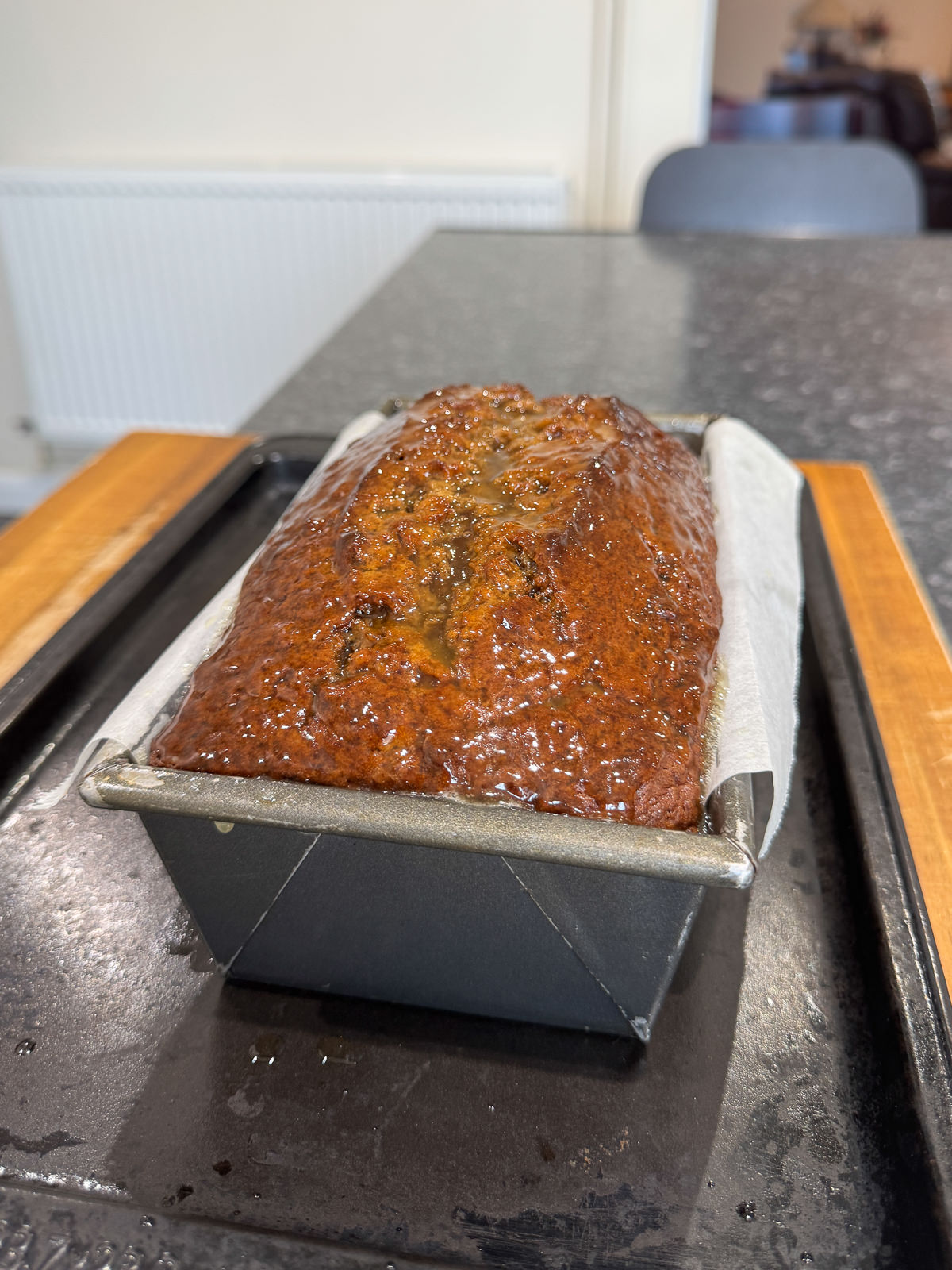 brown butter rum glazed banana bread loaf