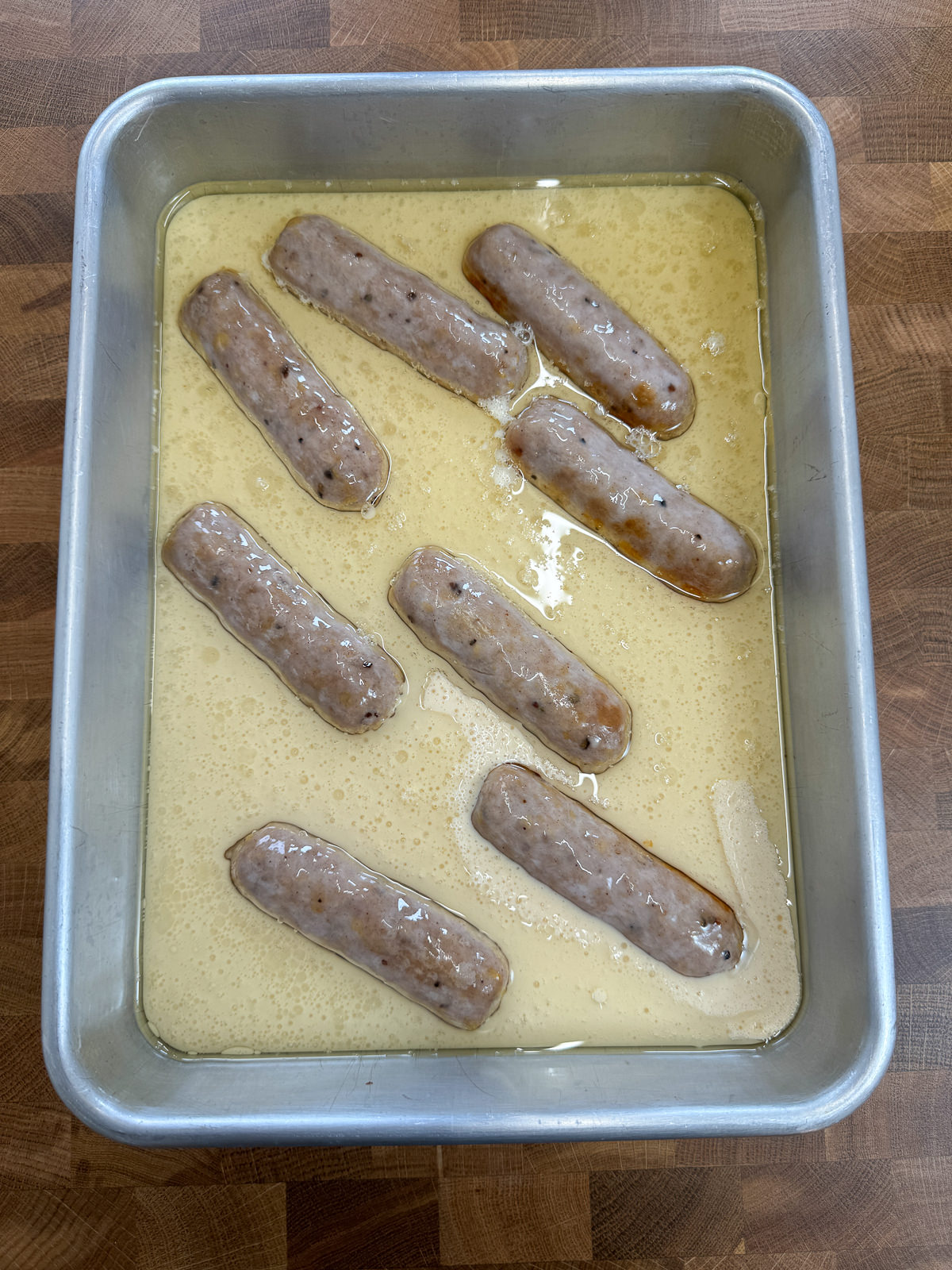 sausages in Yorkshire pudding batter