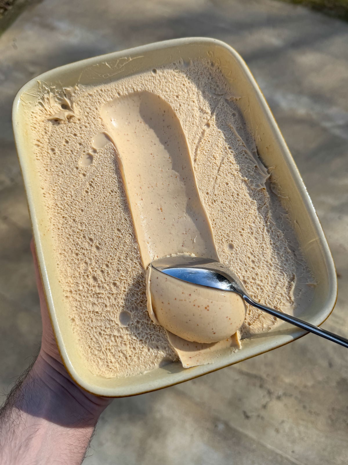 set peanut butter ganache scoop