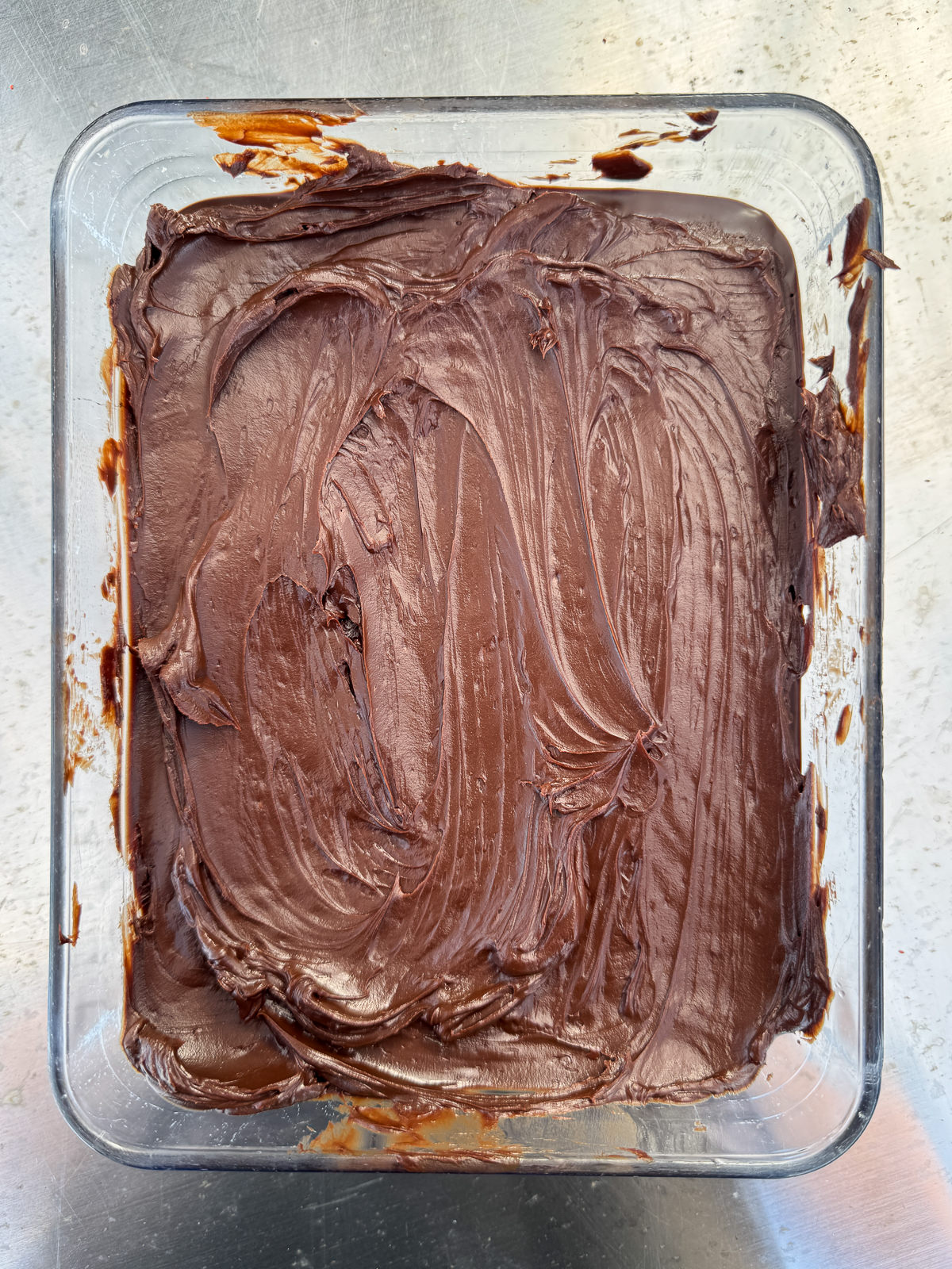 set chocolate ganache with spreadable consistency