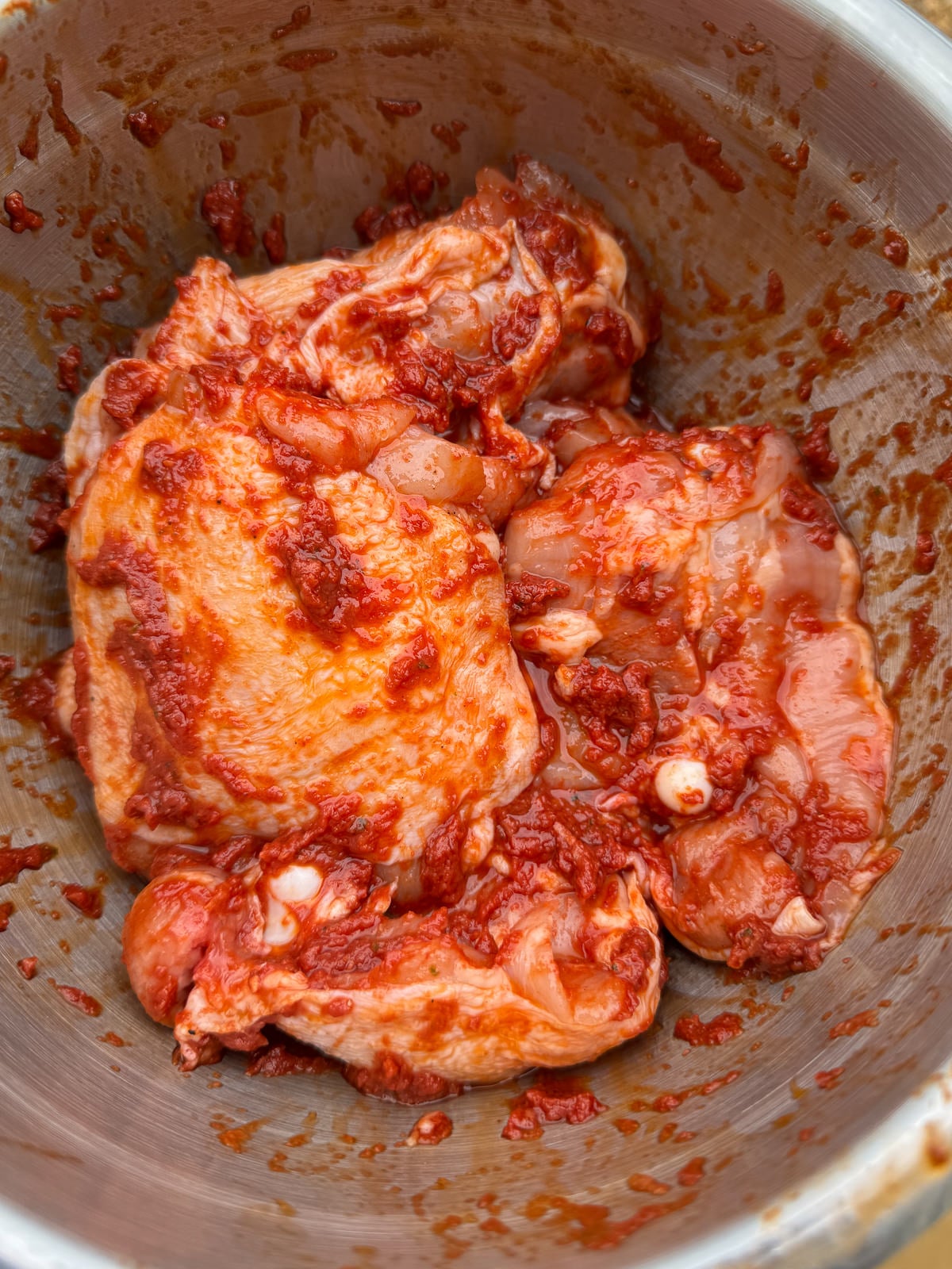 marinated skin on chicken thighs