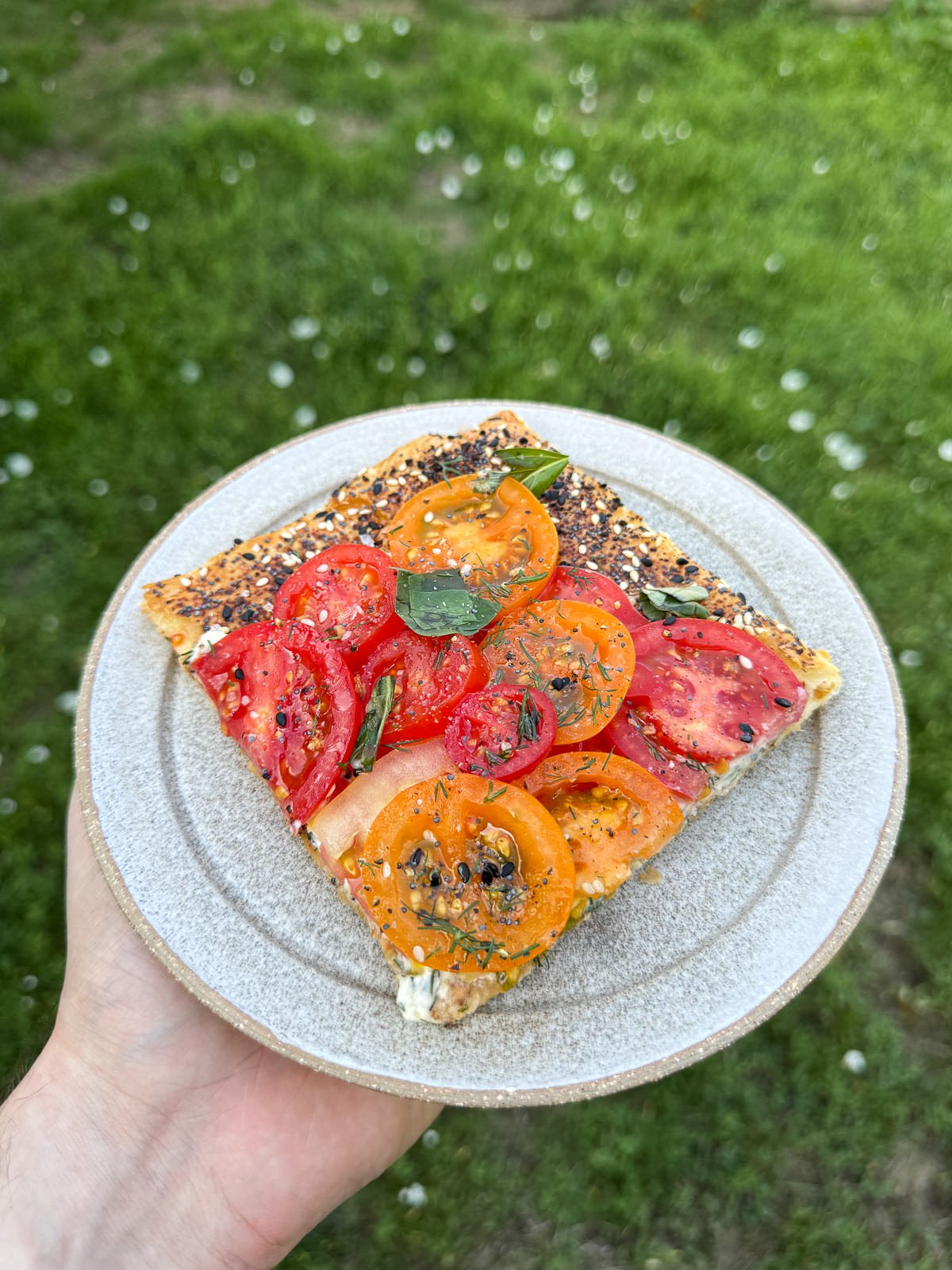 slice of tomato puff pastry tart