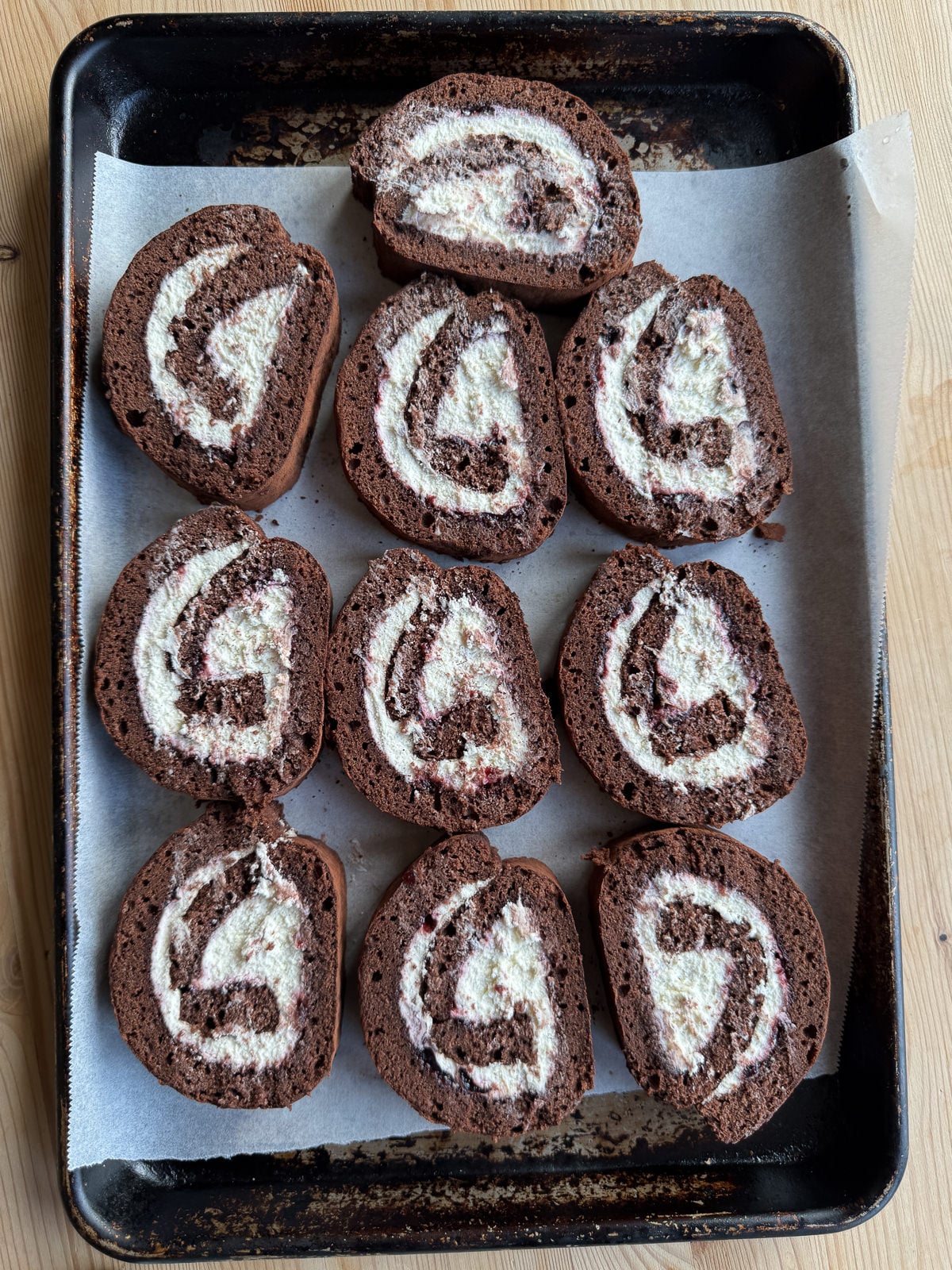 sliced Swiss roll for trifle