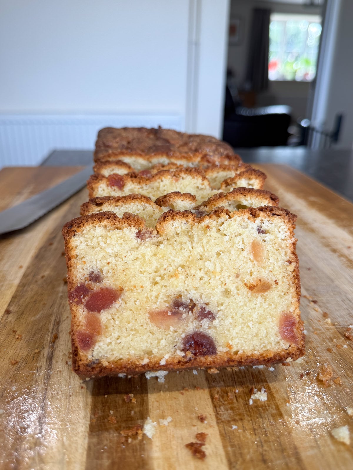slices of cherry Madeira cake