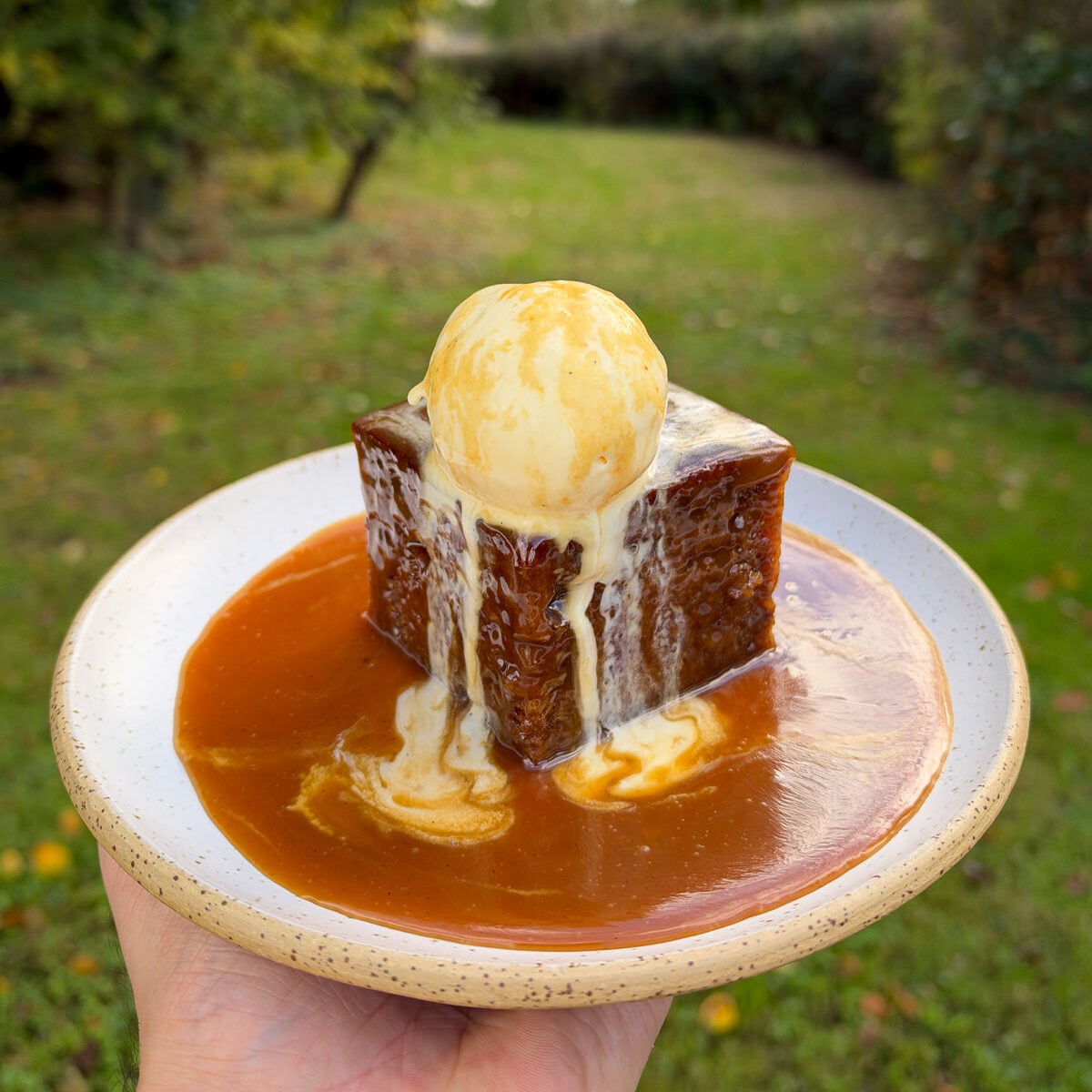 spiced clementine sticky toffee pudding