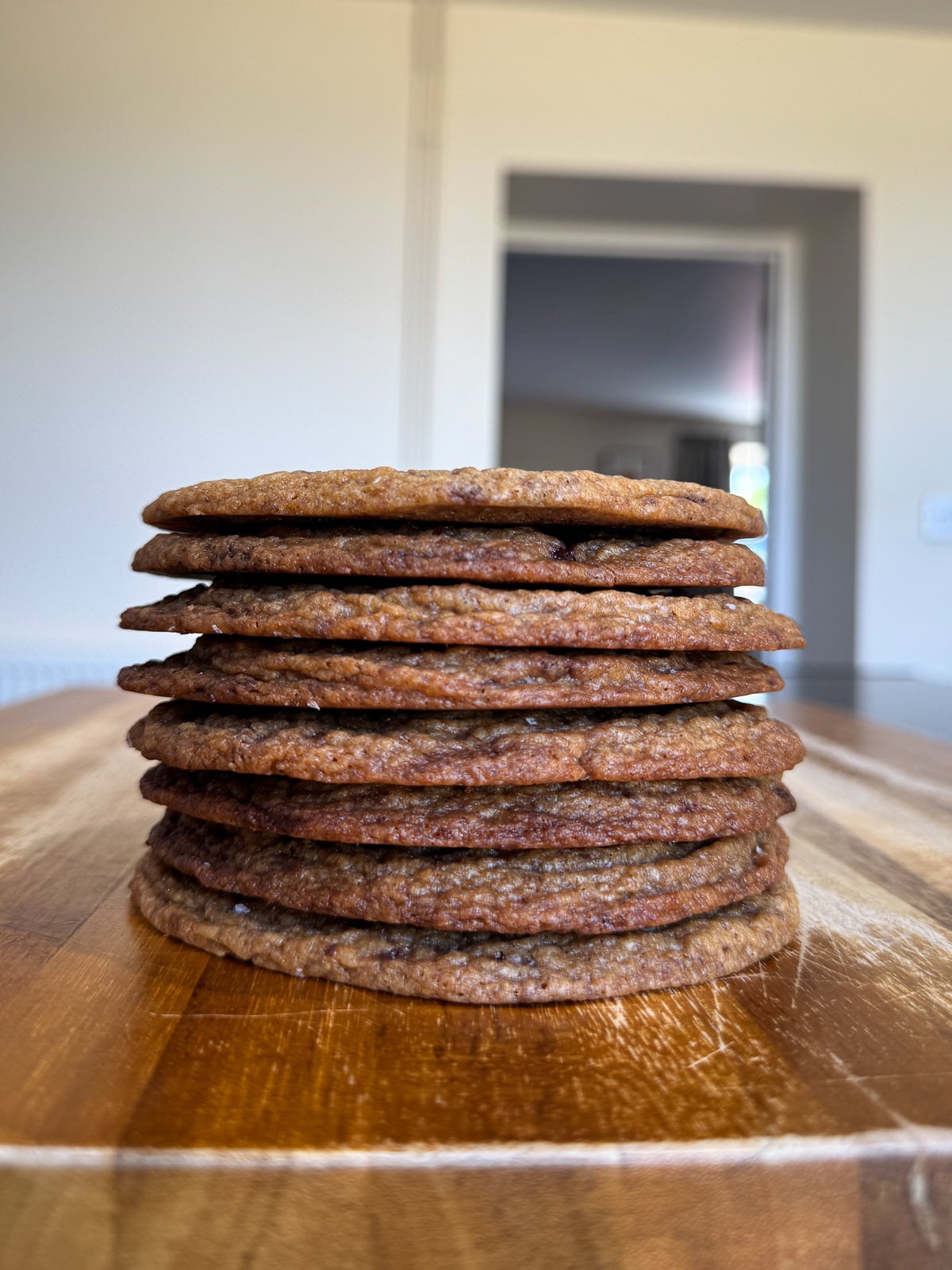 stack of thin cookies