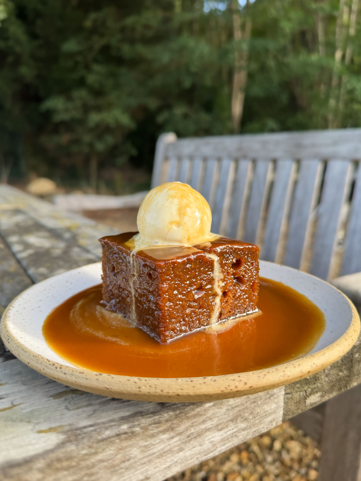 sticky toffee pudding with ice cream