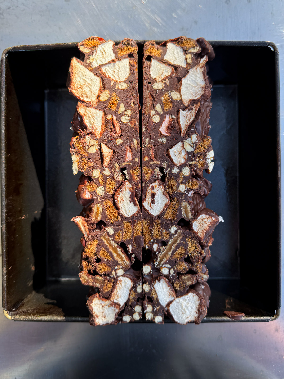 Stroopwafel rocky road cross section